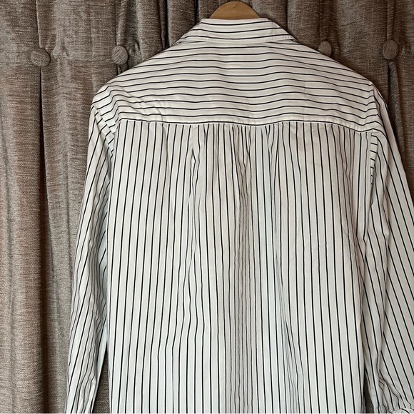 NWT Gap White and Black Striped Collared Button Up Long Sleeve Top Size Small - Picture 12 of 14